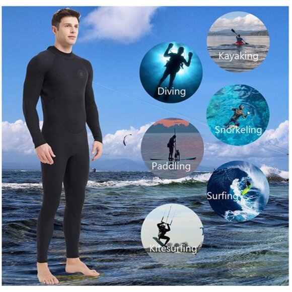 Lemorecn Men's Wetsuit 3/2mm and 5/4mm Wetsuits Black S